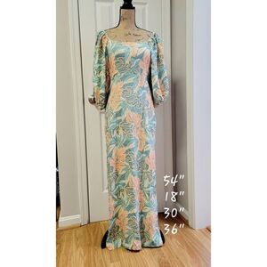 Jen's Pirate Booty Tropical Aloha Paia Dress Balloon Sleeve S